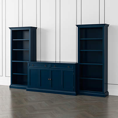 Cameo Indigo 3-Piece Entertainment Center with Open Bookcases