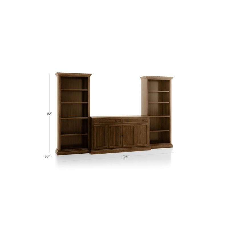 View Cameo Nero Noce 3-Piece Entertainment Center with Open Bookcases - image 2 of 5