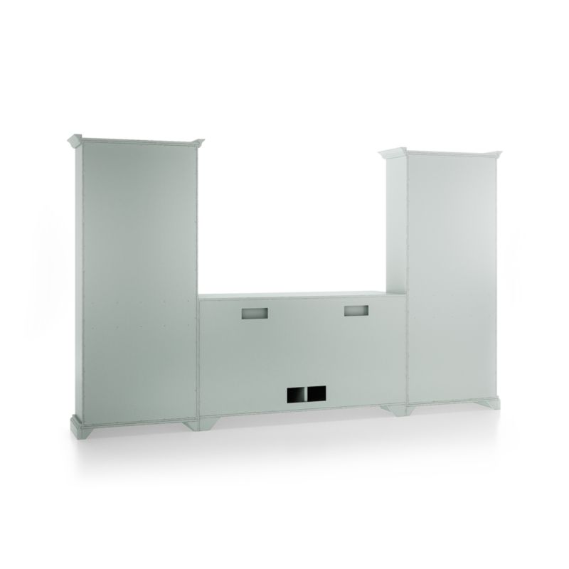 Cameo Blue Grey 3-Piece Entertainment Center with Storage Bookcases