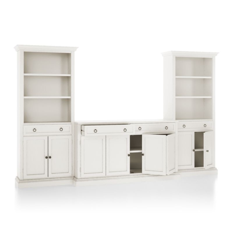 Cameo Dama 3-Piece Entertainment Center with Storage Bookcases