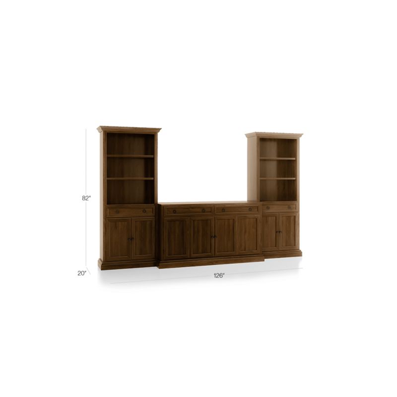 Cameo Nero Noce 3-Piece Entertainment Center with Storage Bookcases