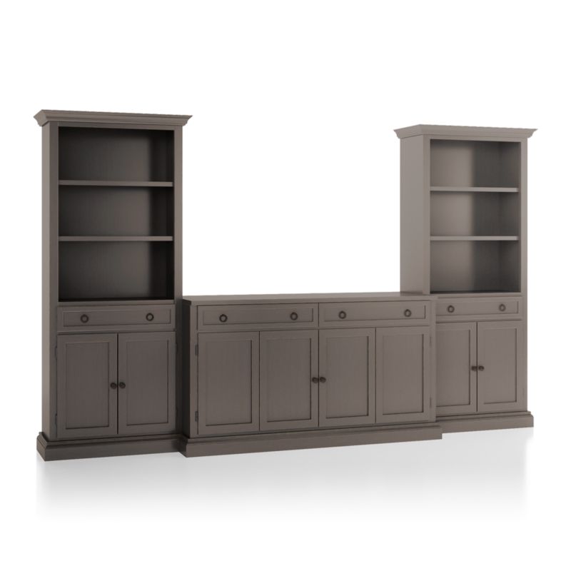 Cameo Grigio 3-Piece Entertainment Center with Storage Bookcases