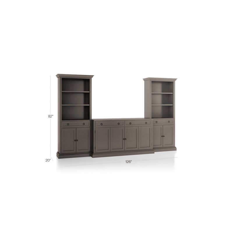 Cameo Grigio 3-Piece Entertainment Center with Storage Bookcases