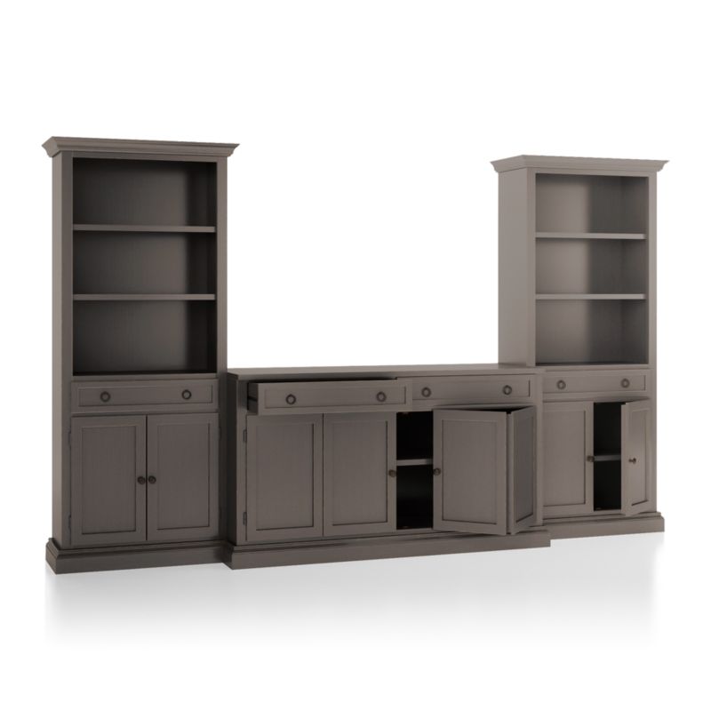 Cameo Grigio 3-Piece Entertainment Center with Storage Bookcases