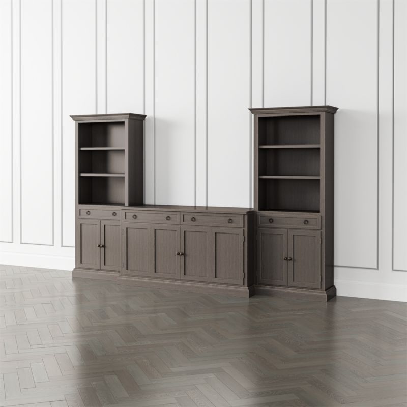 Cameo Grigio 3-Piece Entertainment Center with Storage Bookcases