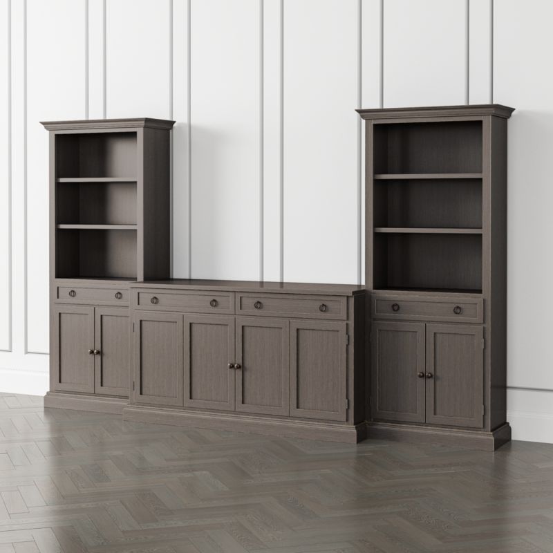 Cameo Grigio 3-Piece Entertainment Center with Storage Bookcases