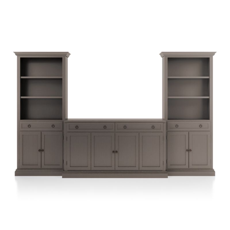 Cameo Grigio 3-Piece Entertainment Center with Storage Bookcases