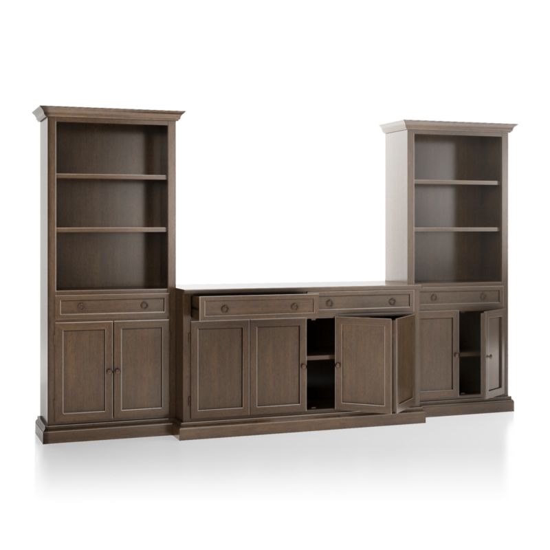 Cameo Pinot Lancaster 3-Piece Entertainment Center with Storage Bookcases