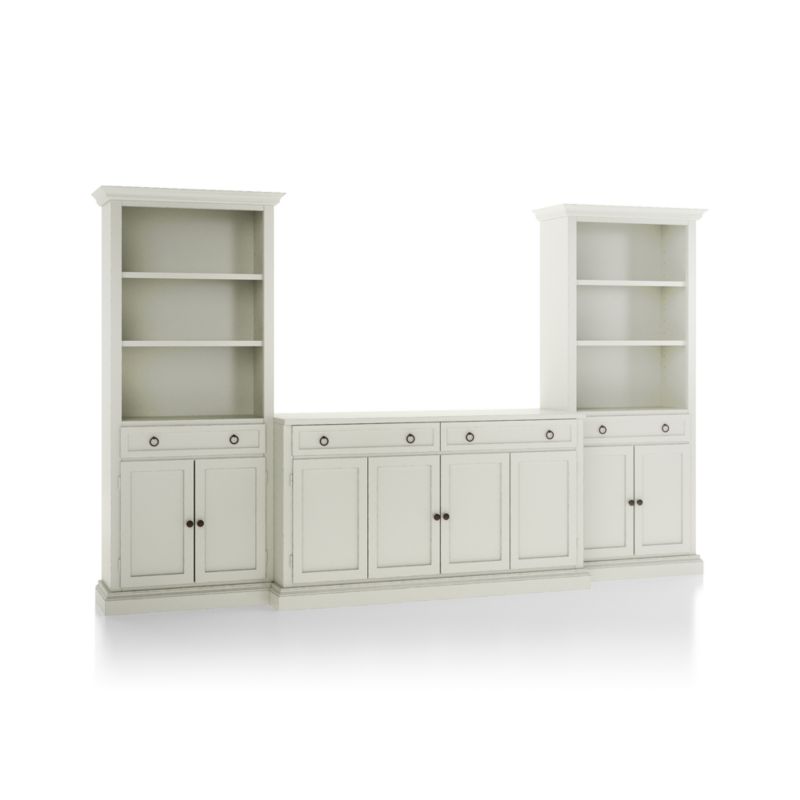 Cameo Vamelie 3-Piece Entertainment Center with Storage Bookcases