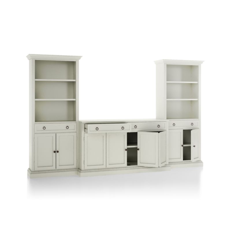 Cameo Vamelie 3-Piece Entertainment Center with Storage Bookcases