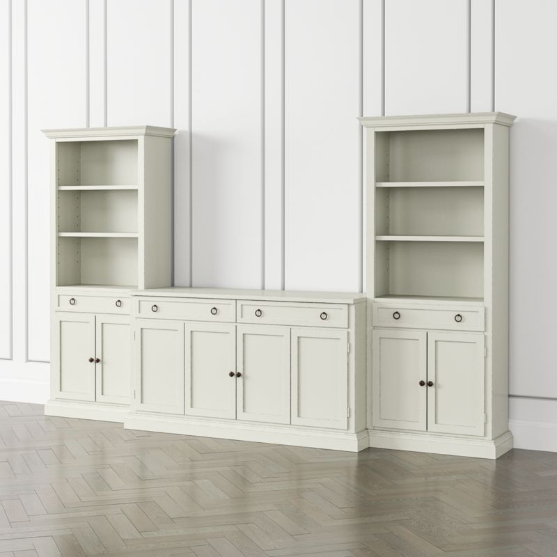 Cameo Vamelie 3-Piece Entertainment Center with Storage Bookcases