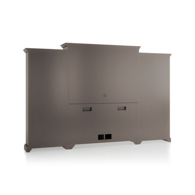 Cameo Grigio 4-Piece Glass Door Wall Unit with Open Bookcase
