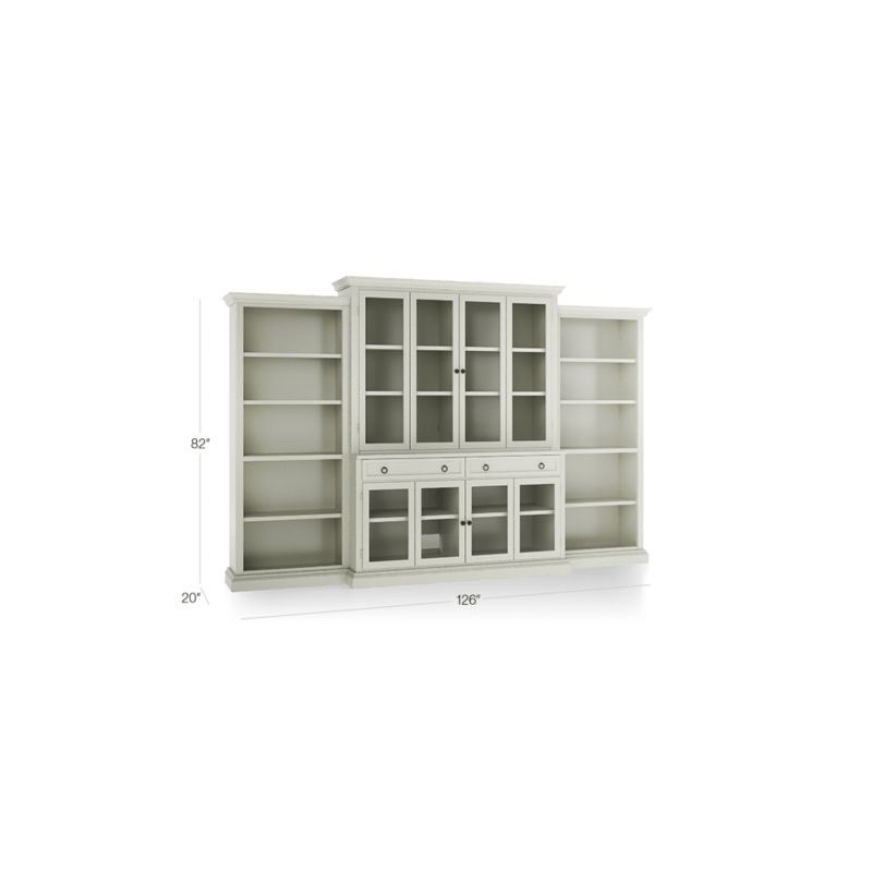 Cameo Vamelie 4-Piece Glass Door Wall Unit with Open Bookcase