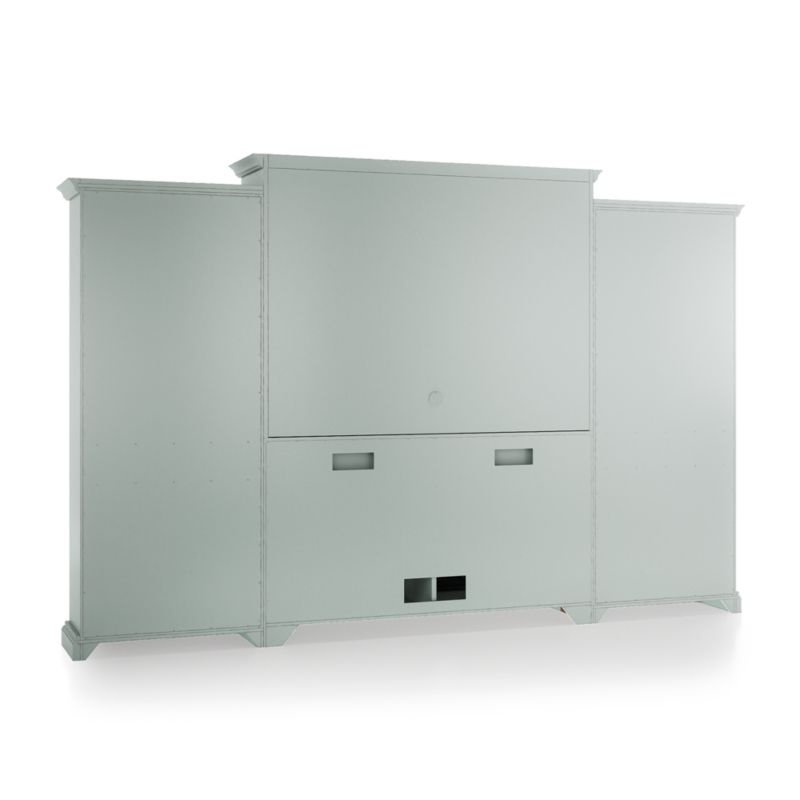 Cameo Blue Grey 4-Piece Glass Door Wall Unit with Storage Bookcase