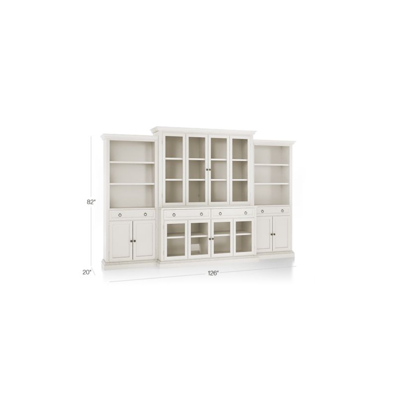 Cameo Dama 4-Piece Glass Door Wall Unit with Storage Bookcase