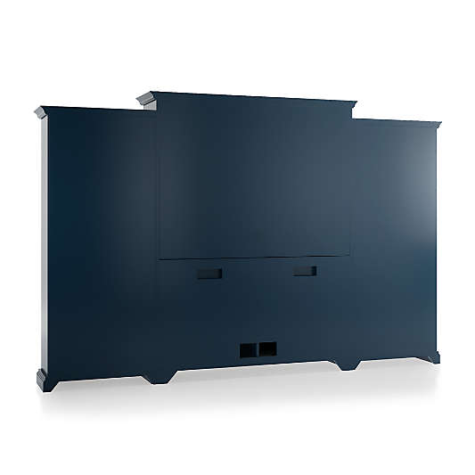 Cameo Indigo 4-Piece Glass Door Wall Unit with Storage Bookcases