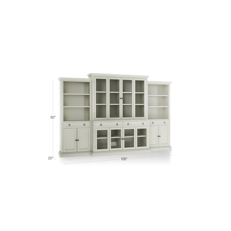 Cameo Vamelie 4-Piece Glass Door Wall Unit with Storage Bookcase