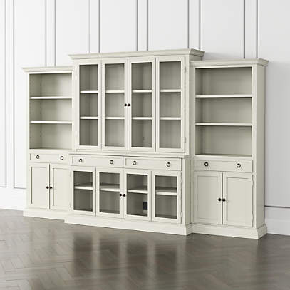 Bookcase with top glass doors