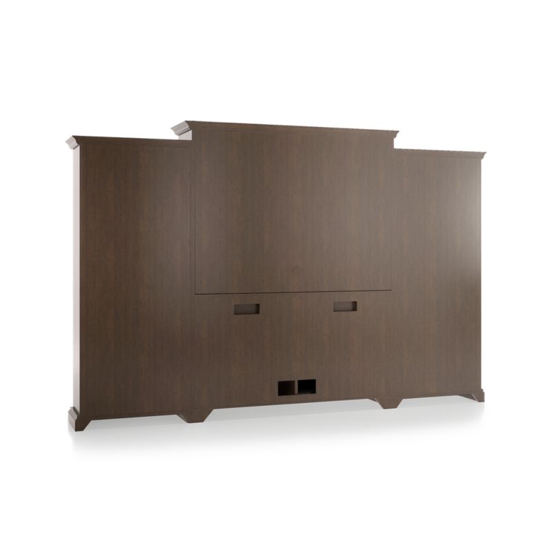 Cameo Pinot Lancaster 4-Piece Glass and Wood Door Wall Unit with Open Bookcases