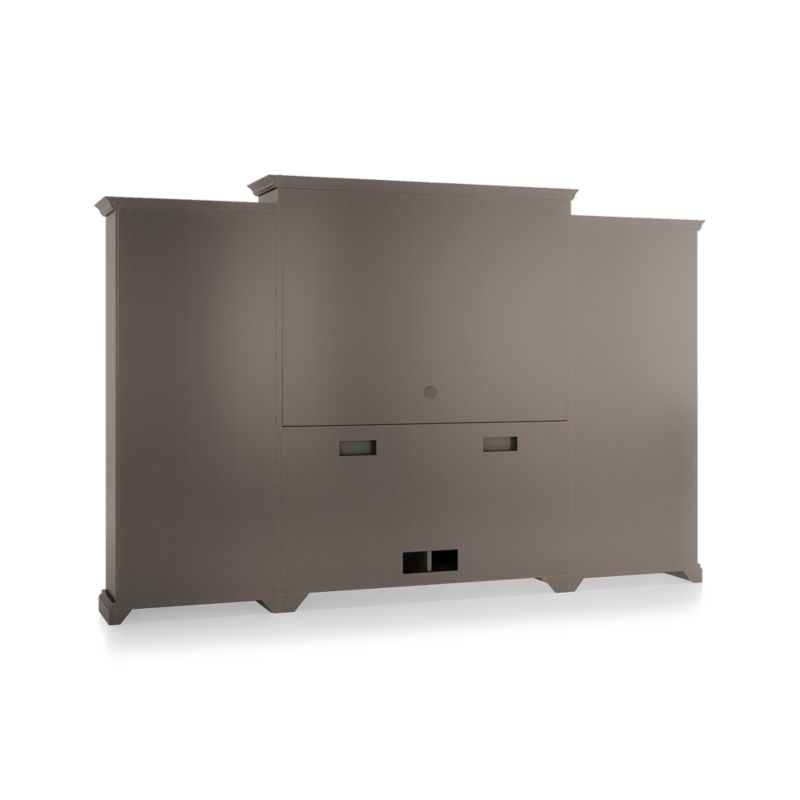 Cameo Grigio 4-Piece Glass and Wood Door Wall Unit with Storage Bookcase