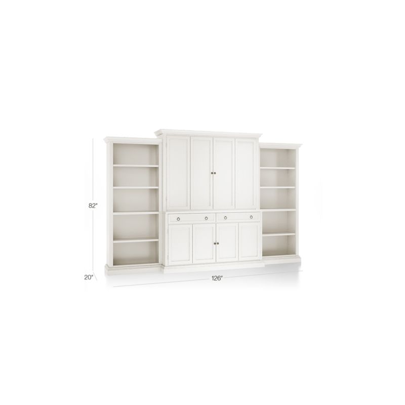 Cameo Dama -Piece Entertainment Center with Open Bookcases