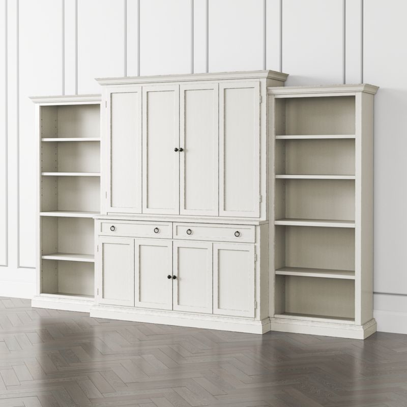 Cameo Dama -Piece Entertainment Center with Open Bookcases