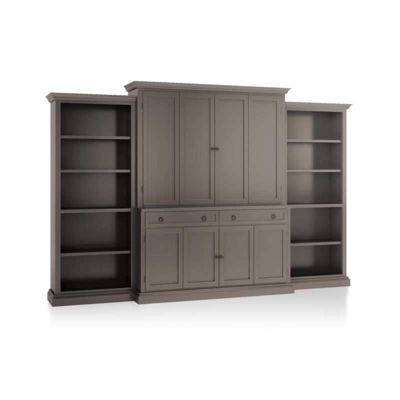 Cameo Grigio -Piece Entertainment Center with Open Bookcases