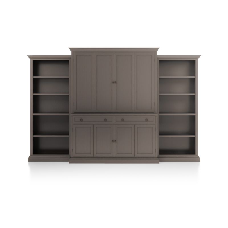 Cameo Grigio -Piece Entertainment Center with Open Bookcases