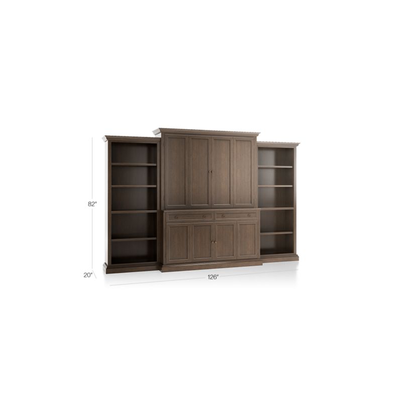 Cameo Pinot Lancaster -Piece Entertainment Center with Open Bookcases