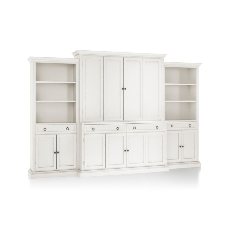 Cameo Dama 4-Piece Entertainment Center with Storage Bookcase