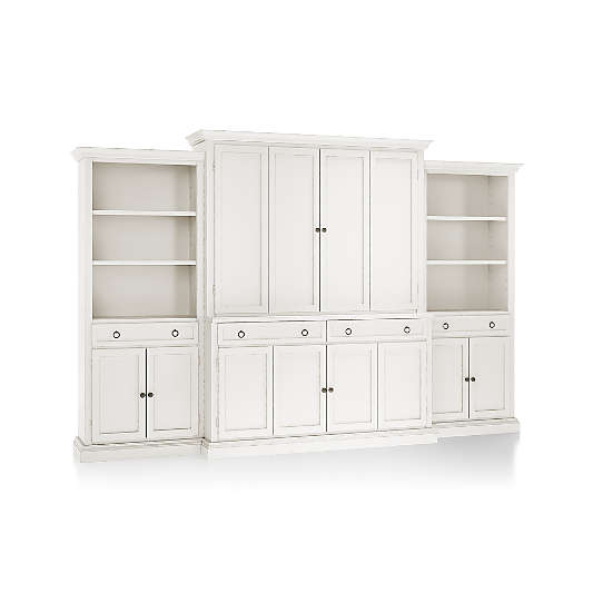 Cameo Dama 4-Piece Entertainment Center with Storage Bookcase