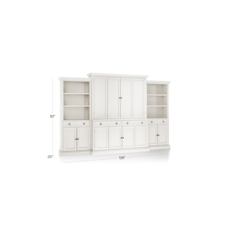 Cameo Dama 4-Piece Entertainment Center with Storage Bookcase