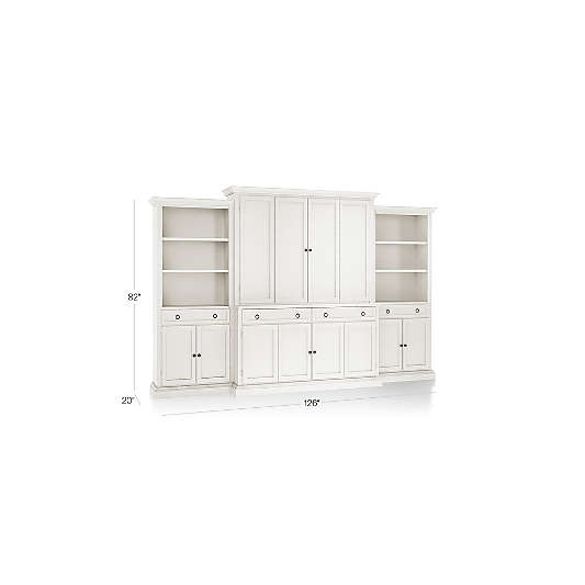 Cameo Dama 4-Piece Entertainment Center with Storage Bookcase