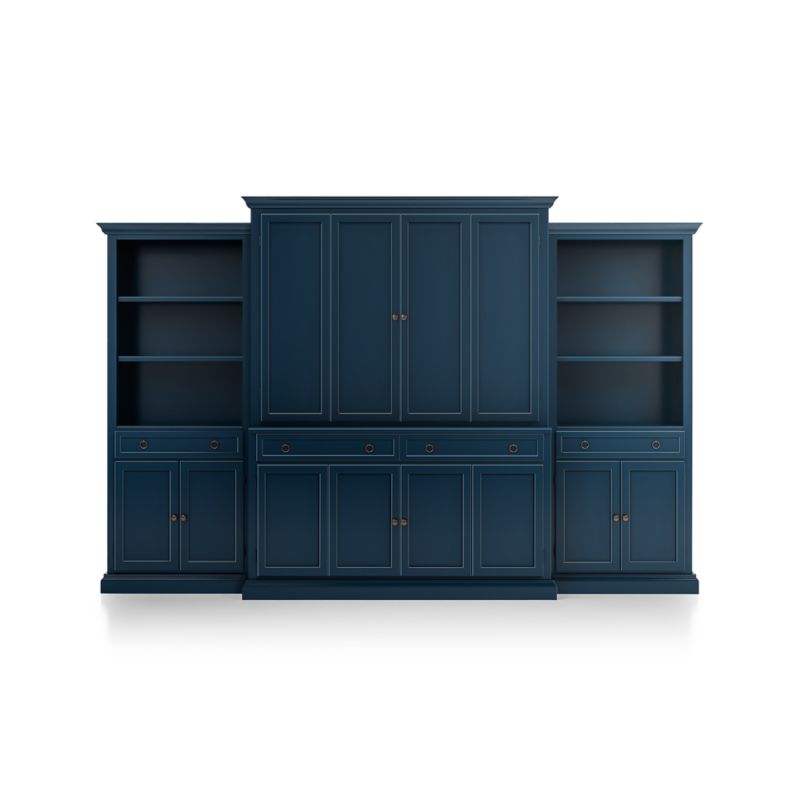 Cameo Indigo -Piece Entertainment Center with Storage Bookcases