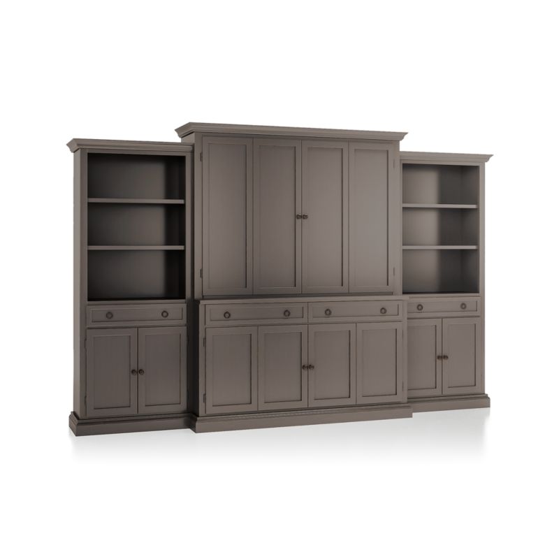 Cameo Grigio 4-Piece Entertainment Center with Storage Bookcase