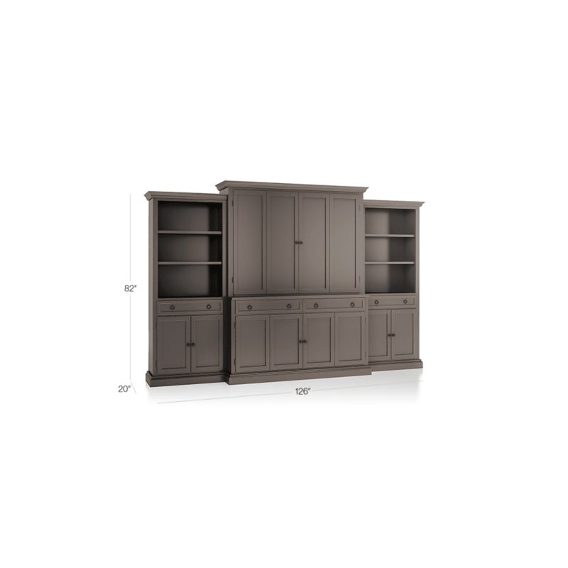 Cameo Grigio 4-Piece Entertainment Center with Storage Bookcase