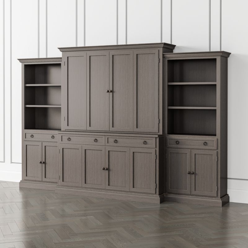 Cameo Grigio 4-Piece Entertainment Center with Storage Bookcase