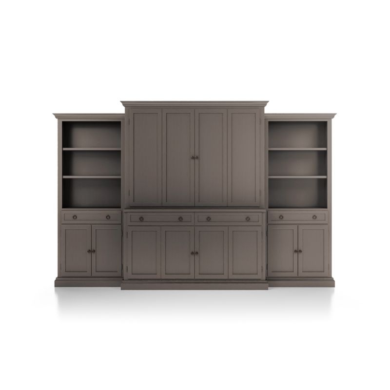 Cameo Grigio 4-Piece Entertainment Center with Storage Bookcase