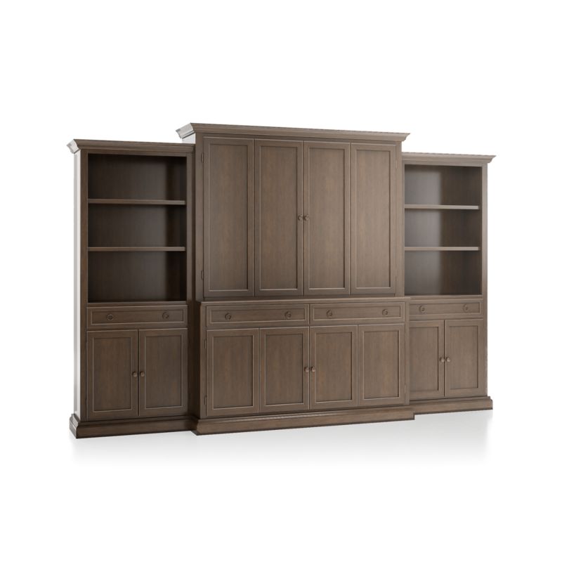 Cameo Pinot Lancaster 4-Piece Entertainment Center with Storage Bookcase