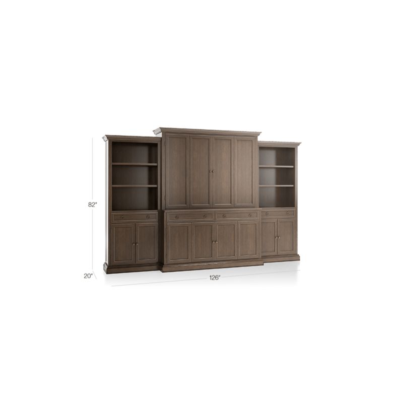 Cameo Pinot Lancaster 4-Piece Entertainment Center with Storage Bookcase