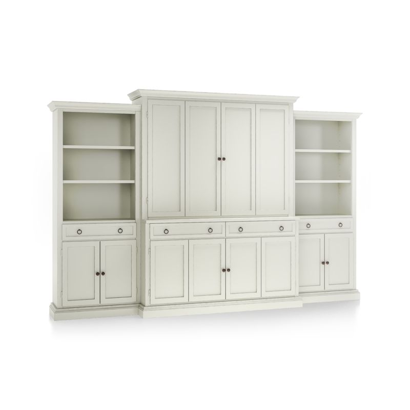 Cameo Vamelie 4-Piece Entertainment Center with Storage Bookcase