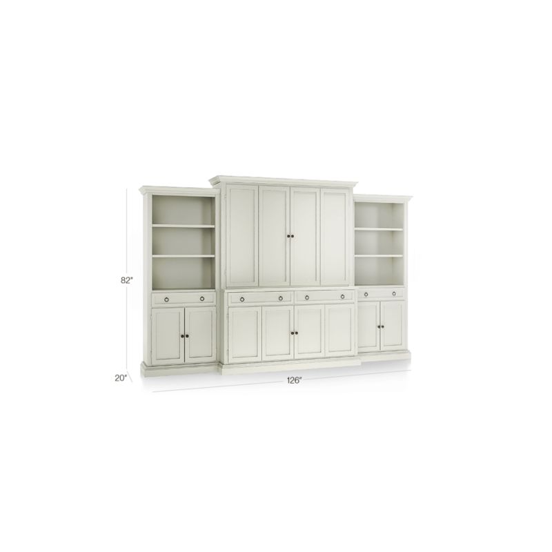 Cameo Vamelie 4-Piece Entertainment Center with Storage Bookcase