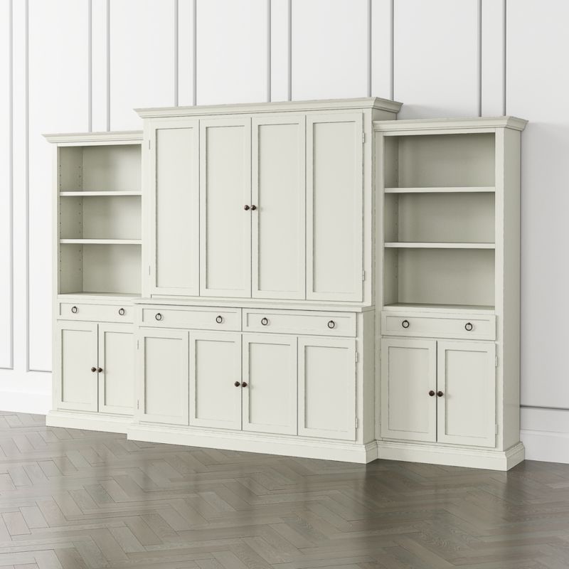 Cameo Vamelie 4-Piece Entertainment Center with Storage Bookcase