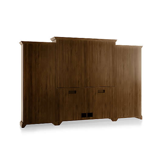 Cameo Nero Noce 4-Piece Entertainment Center with Open Bookcases