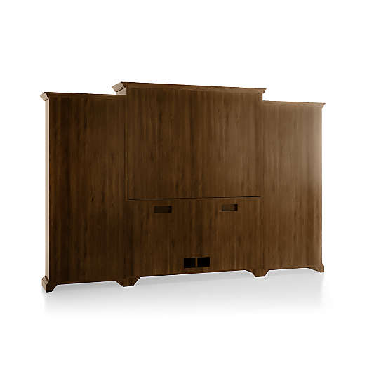 Cameo Nero Noce 4-Piece Entertainment Center with Storage Bookcase