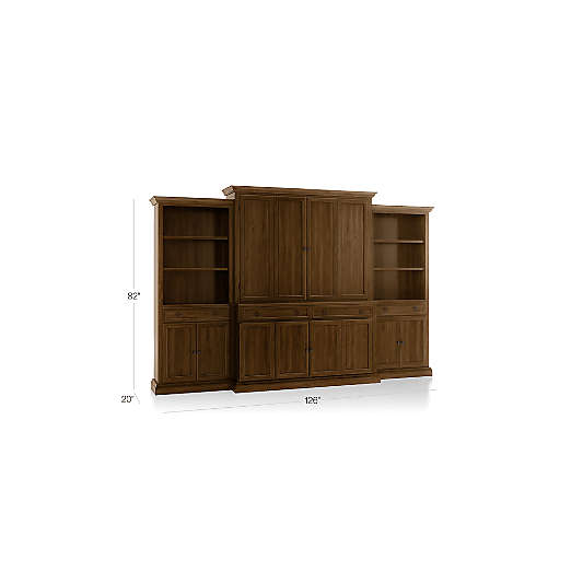 Cameo Nero Noce 4-Piece Entertainment Center with Storage Bookcase