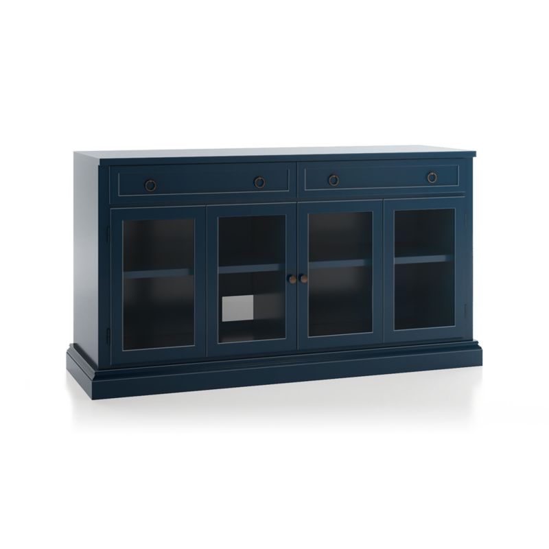 Cameo 62" Indigo Modular Storage Media Console with Glass Doors