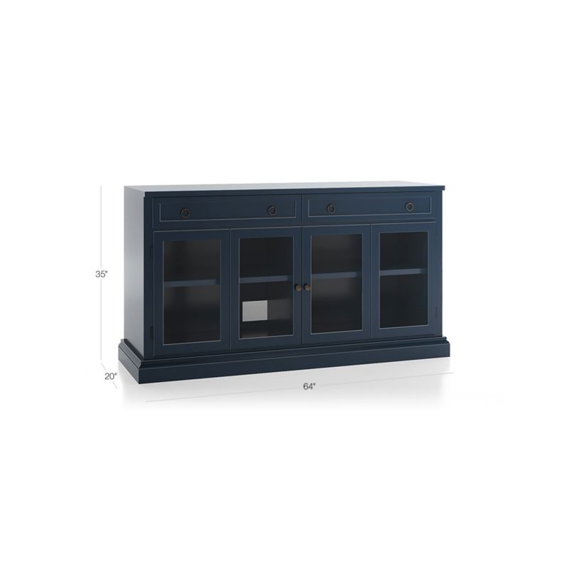 Cameo 62" Indigo Modular Storage Media Console with Glass Doors