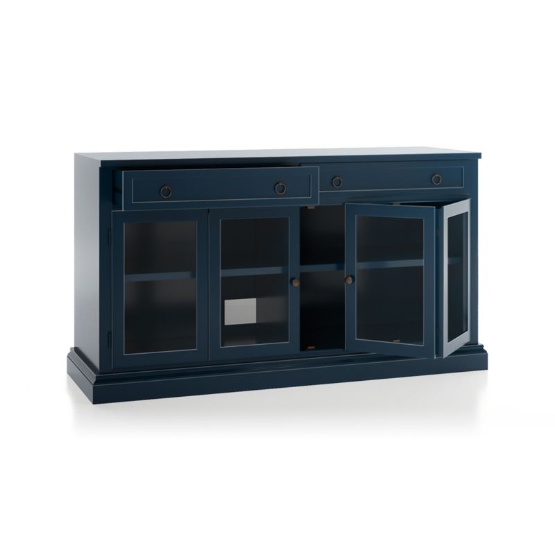 Cameo 62" Indigo Modular Storage Media Console with Glass Doors