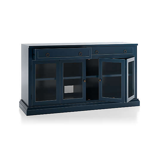 Cameo 62" Indigo Modular Storage Media Console with Glass Doors